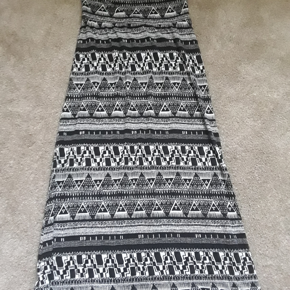Black and White Patterned Maxi Skirt